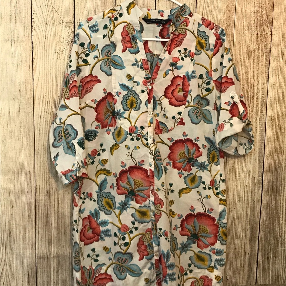 Zara Floral Shirt Dress